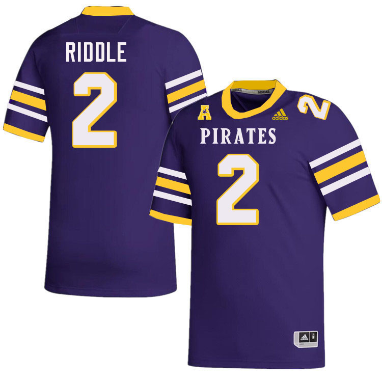 #2 Ja'Marley Riddle East Carolina Pirates College Football Jersey Stitched-Purple #2 Ja'Marley Riddle East Carolina Pirates College Football Jersey Stitched-Purple